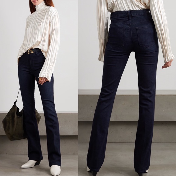 PAIGE Womens High Rise Manhattan Bootcut Jeans in Eve Dark Wash Size 28 - Picture 13 of 13